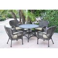 Propation 5 Piece Windsor Espresso Wicker Dining Set with Tan Cushion PR1081490